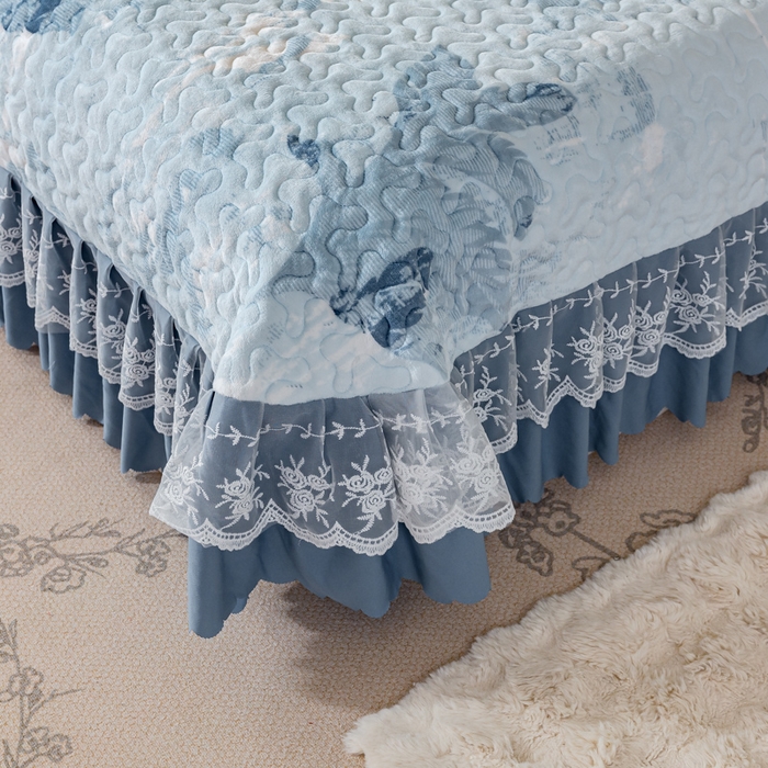 91家纺网 家纺一手货源 找家纺 美莱家纺 2024直播热款加厚秋冬牛奶绒床盖单件床罩床盖四件套 一叶知秋