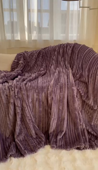 91家纺网 家纺一手货源 找家纺 潮邦创意家居 2025新款澳密绒双面加厚毯毛毯盖毯 澳密绒-梦幻紫