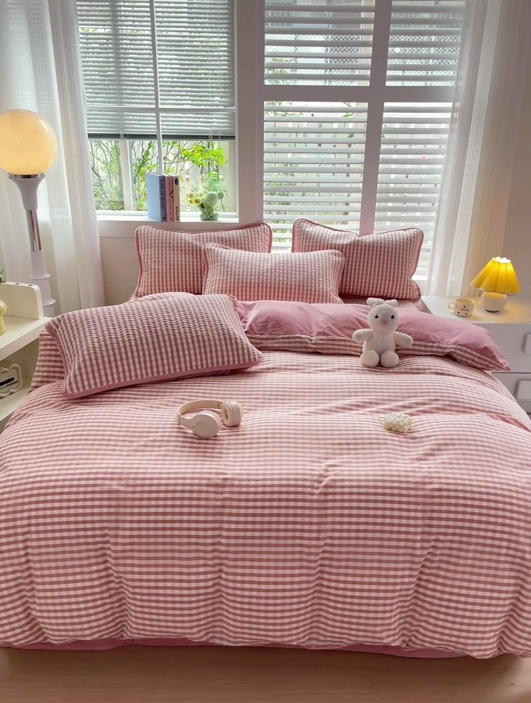 91家纺网 家纺一手货源 找家纺 羽爱家纺 2024新款全棉色织水洗宝宝绒床盖四件套 玉格格