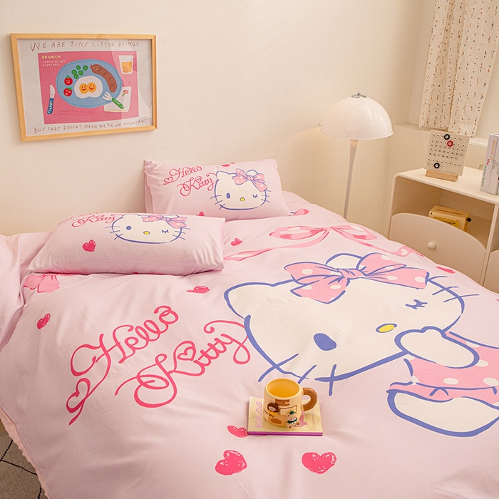 91家纺网 家纺一手货源 找家纺 睡棉坊 2024新款库洛米正版带标可拆洗冬被A版全棉13070B版豆豆绒单被套绒被子 甜心凯蒂