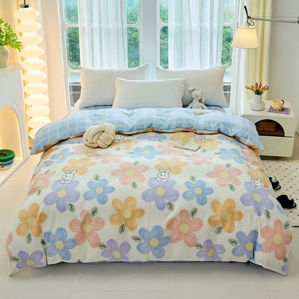 91家纺网 家纺一手货源 找家纺 （总）珂博家纺 2024新款轻柔感全棉印花单全棉被套