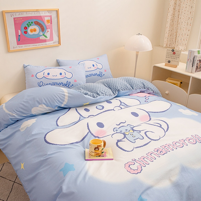 91家纺网 家纺一手货源 找家纺 睡棉坊 2024新款库洛米正版带标可拆洗冬被A版全棉13070B版豆豆绒单被套绒被子 云朵玉桂狗