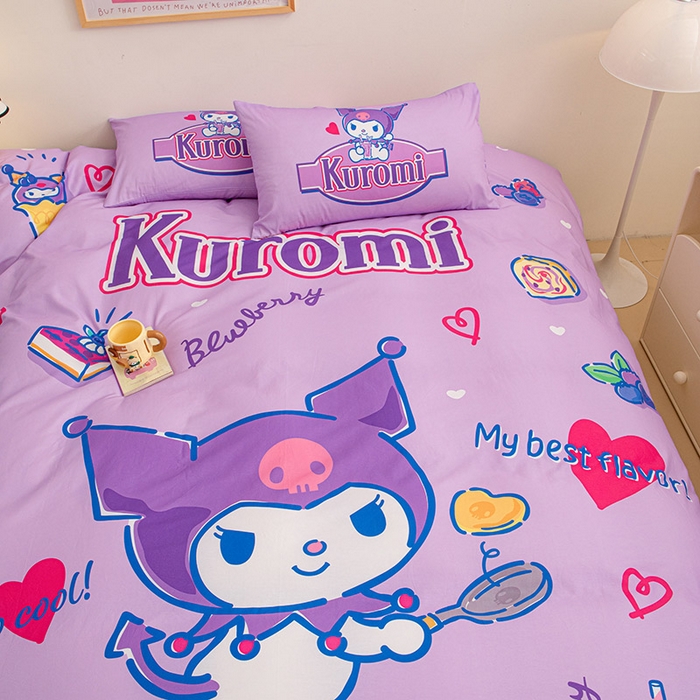 91家纺网 家纺一手货源 找家纺 睡棉坊 2024新款库洛米正版带标可拆洗冬被A版全棉13070B版豆豆绒单被套绒被子 蓝莓库洛米