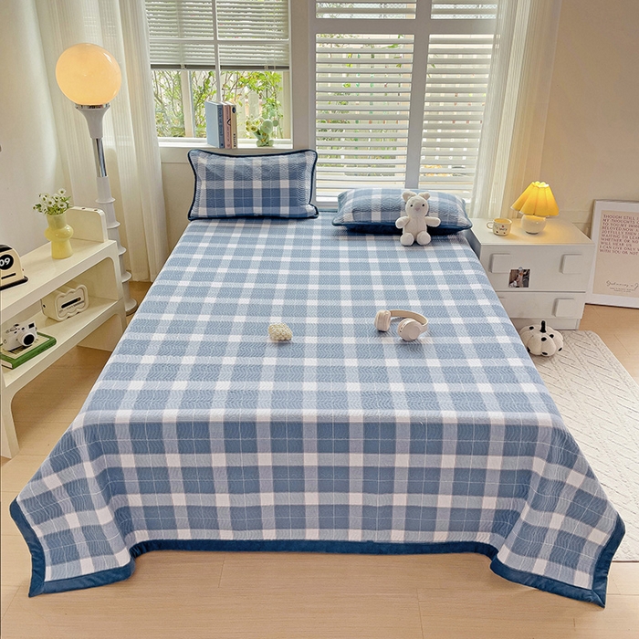 91家纺网 家纺一手货源 找家纺 羽爱家纺 2024新款全棉色织水洗宝宝绒床盖四件套 木兰