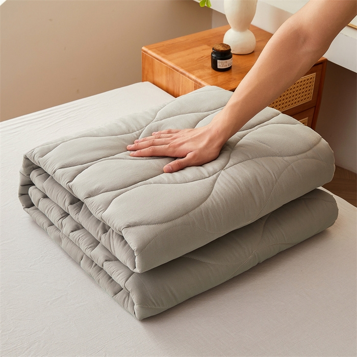 91家纺网 家纺一手货源 找家纺 3C 新款A类无染全棉抑菌棉花夹棉床护垫 无染-岩石灰