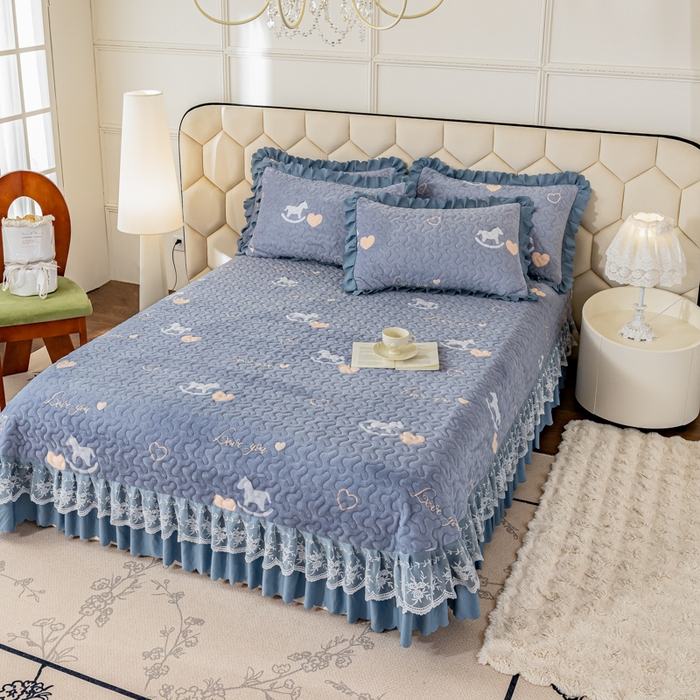 91家纺网 家纺一手货源 找家纺 美莱家纺 2024直播热款加厚秋冬牛奶绒床盖单件床罩床盖四件套 梦想明天