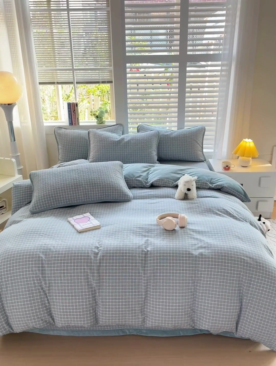 91家纺网 家纺一手货源 找家纺 羽爱家纺 2024新款全棉色织水洗宝宝绒床盖四件套 兰香谷