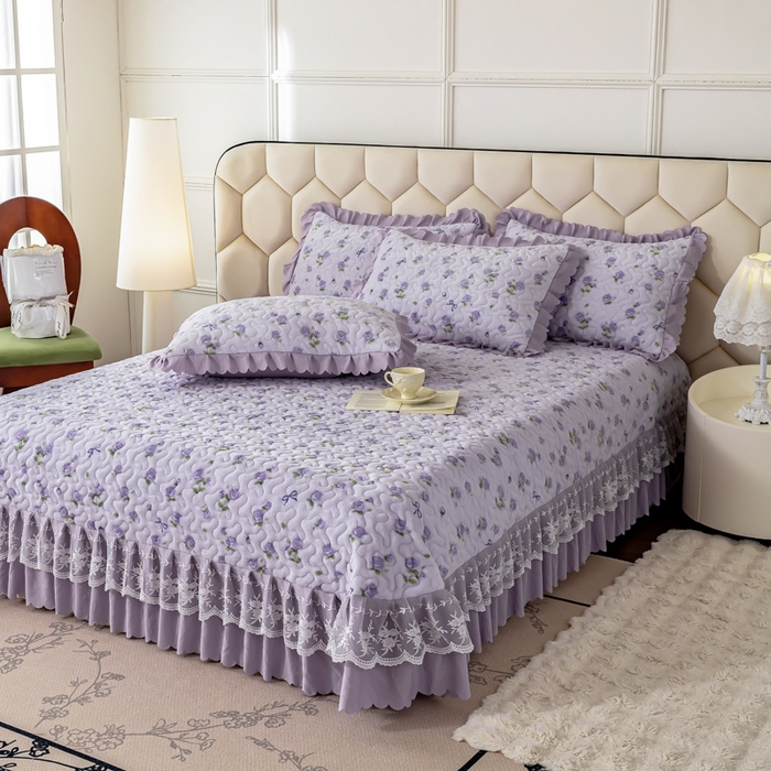 91家纺网 家纺一手货源 找家纺 美莱家纺 2024直播热款加厚秋冬牛奶绒床盖单件床罩床盖四件套 心动玫瑰