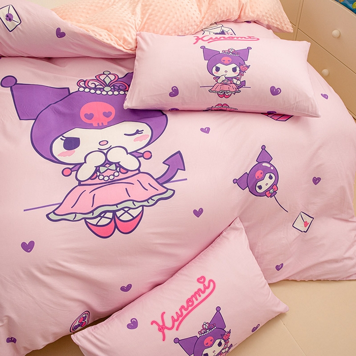 91家纺网 家纺一手货源 找家纺 睡棉坊 2024新款库洛米正版带标可拆洗冬被A版全棉13070B版豆豆绒单被套绒被子 礼盒库洛米