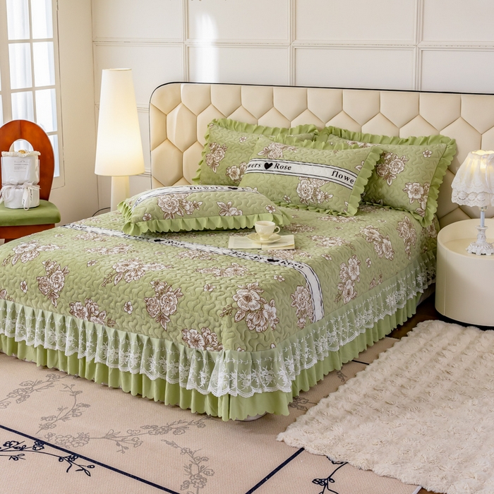 91家纺网 家纺一手货源 找家纺 美莱家纺 2024直播热款加厚秋冬牛奶绒床盖单件床罩床盖四件套 绿野仙踪