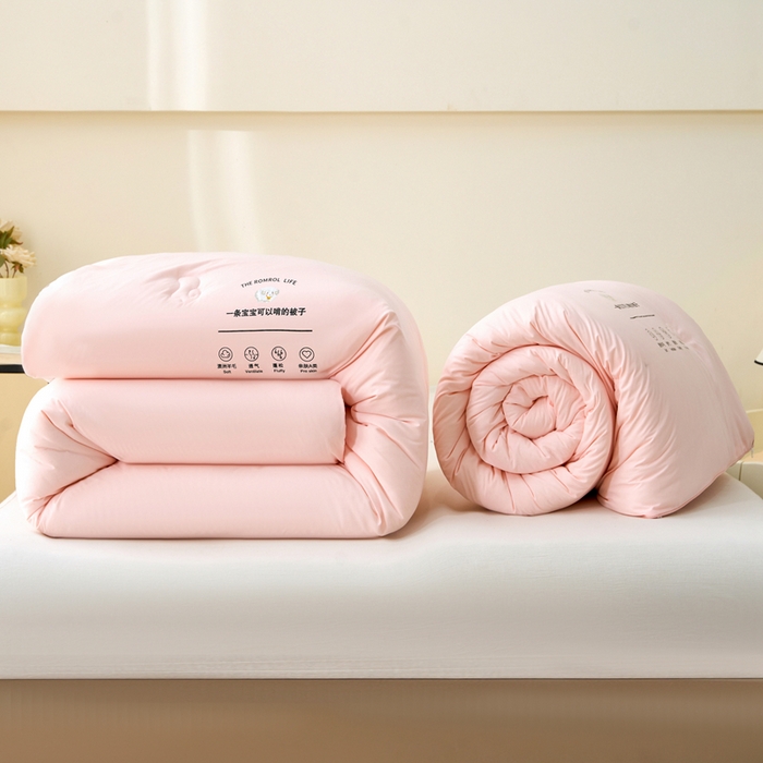 91家纺网 家纺一手货源 找家纺 棉乐町 2025新款A类母婴级澳洲羊毛被子母被直播爆款冬被被芯春秋被 粉色