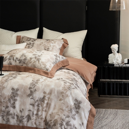 初拾 2024新款60s天丝棉磨毛数码印花四件套 丁达尔