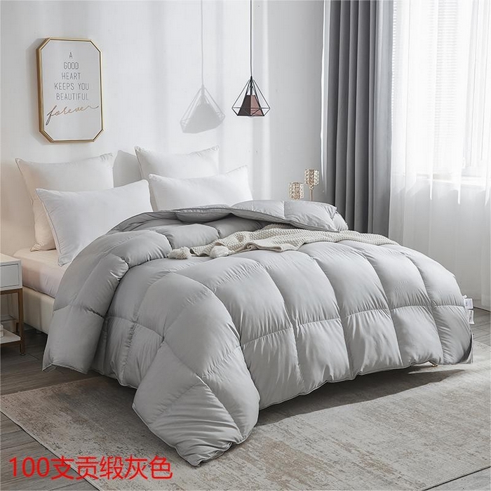 91家纺网 家纺一手货源 找家纺 （总）颐羽达 100支贡缎全棉鹅绒被被壳 纯色自充绒羽绒被半成品被套批发