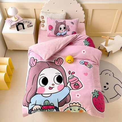 91家纺网 家纺一手货源 找家纺 （总）嗨生活 2025新款牛奶绒儿童被幼儿园冬被春秋被