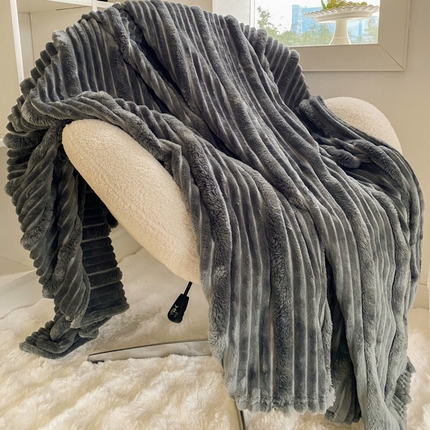 91家纺网 家纺一手货源 找家纺 潮邦创意家居 2025新款澳密绒双面加厚毯毛毯盖毯 澳密绒-深灰
