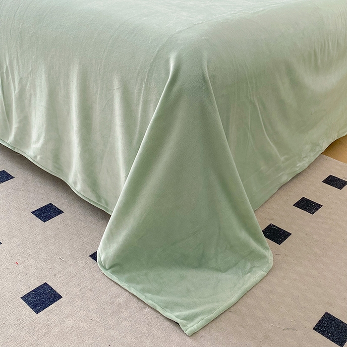 91家纺网 家纺一手货源 找家纺 兴美佳家纺 2024新款水晶绒全加棉床盖四件套-冬之恋 冬之恋-绿色