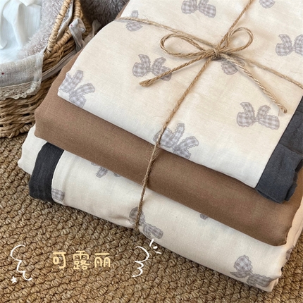 荣轩 2024新款全棉印花双层纱四件套 皱皱纱花边款 花边可露丽