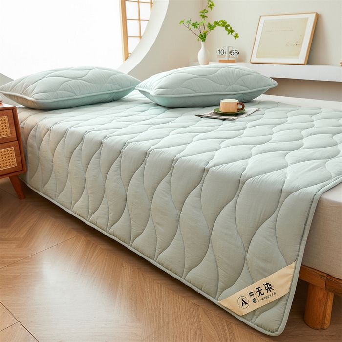 91家纺网 家纺一手货源 找家纺 3C 新款A类无染全棉抑菌棉花夹棉床护垫 无染-天空蓝