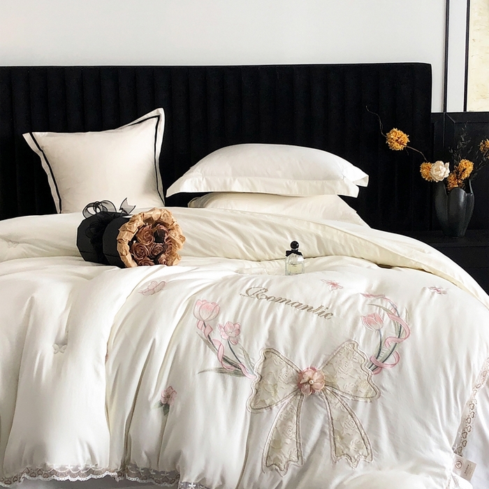 91家纺网 家纺一手货源 找家纺 宅家居 2024新款法式刺绣手工立体钉珠款蚕蛹蛋白冬被芯-花仙子 花仙子-白色