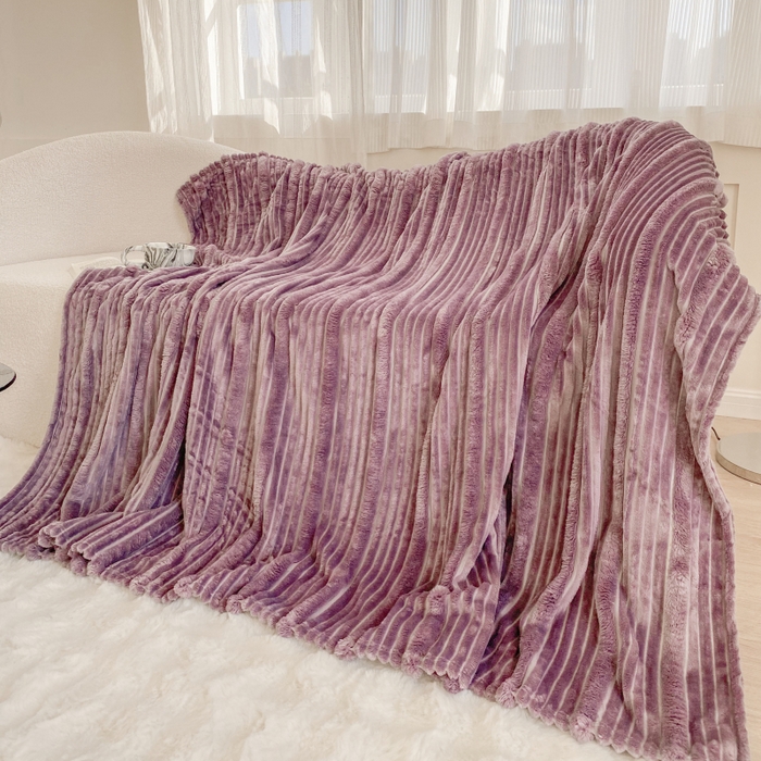 91家纺网 家纺一手货源 找家纺 潮邦创意家居 2025新款澳密绒双面加厚毯毛毯盖毯 澳密绒-梦幻紫