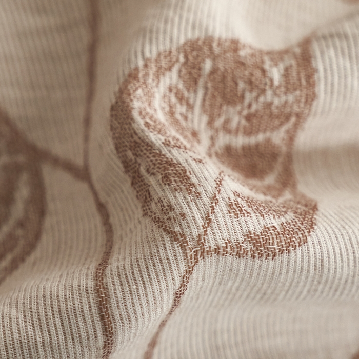 91家纺网 家纺一手货源 找家纺 慕尚家纺 2025新款磨毛提花双层纱四件套 叶韵咖