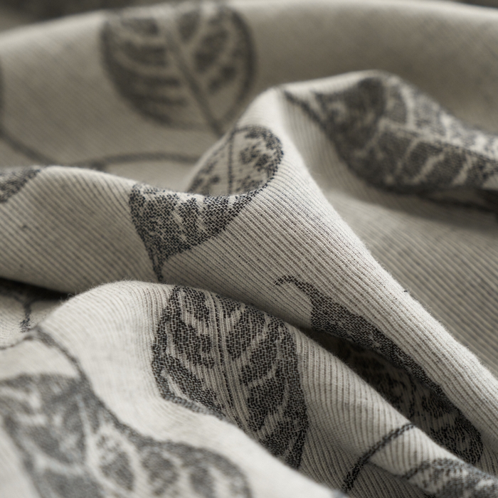 91家纺网 家纺一手货源 找家纺 慕尚家纺 2025新款磨毛提花双层纱四件套 叶韵灰