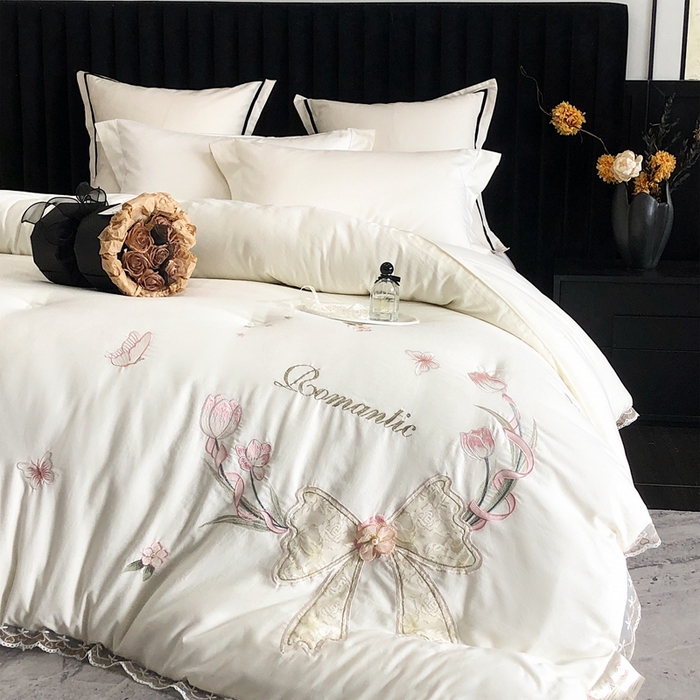 91家纺网 家纺一手货源 找家纺 宅家居 2024新款法式刺绣手工立体钉珠款蚕蛹蛋白冬被芯-花仙子 花仙子-白色