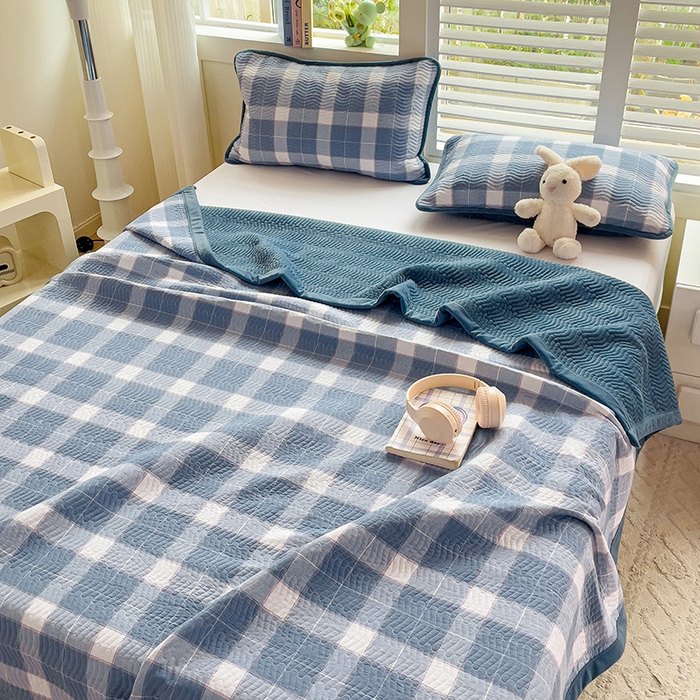 91家纺网 家纺一手货源 找家纺 羽爱家纺 2024新款全棉色织水洗宝宝绒床盖三件套 木兰