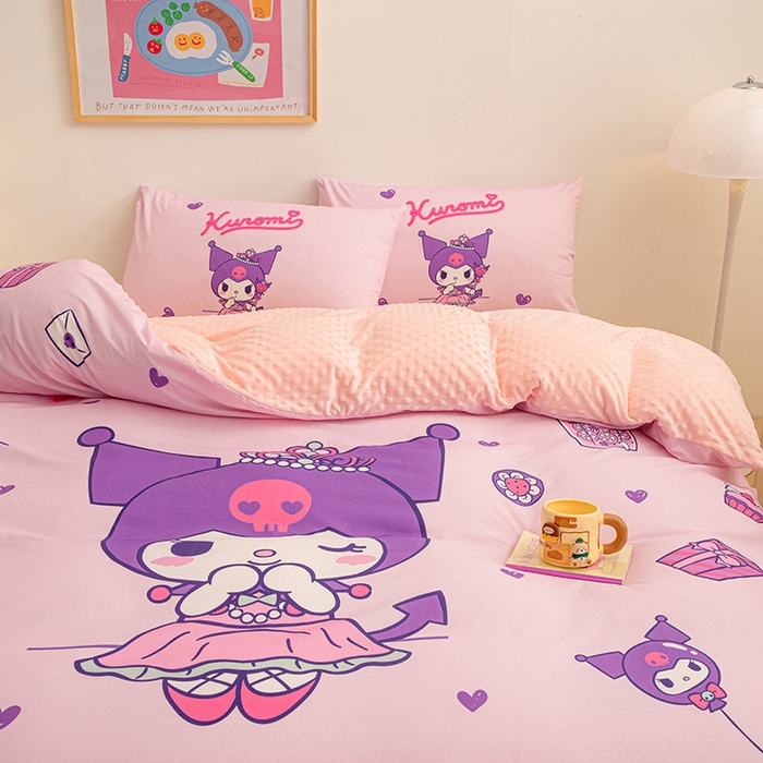 91家纺网 家纺一手货源 找家纺 睡棉坊 2024新款库洛米正版带标可拆洗冬被A版全棉13070B版豆豆绒单被套绒被子 礼盒库洛米