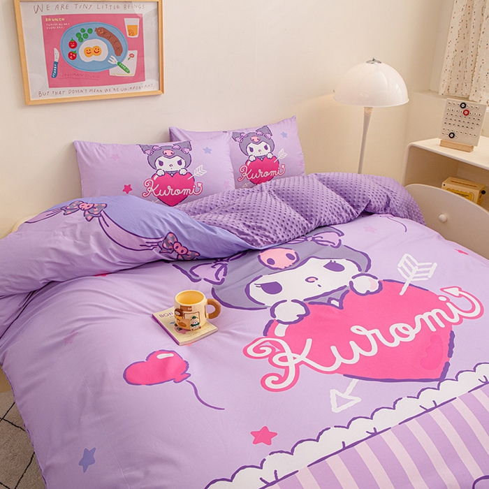 91家纺网 家纺一手货源 找家纺 睡棉坊 2024新款库洛米正版带标可拆洗冬被A版全棉13070B版豆豆绒单被套绒被子 甜心库洛米