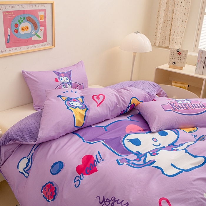 91家纺网 家纺一手货源 找家纺 睡棉坊 2024新款库洛米正版带标可拆洗冬被A版全棉13070B版豆豆绒单被套绒被子 蓝莓库洛米