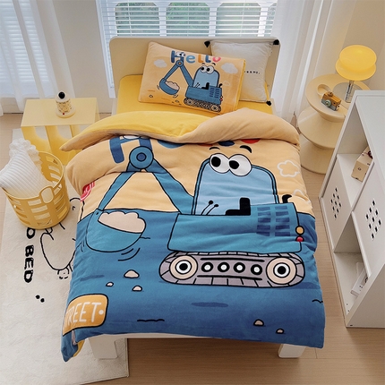 91家纺网 家纺一手货源 找家纺 （总）嗨生活 2025新款牛奶绒儿童被幼儿园冬被春秋被