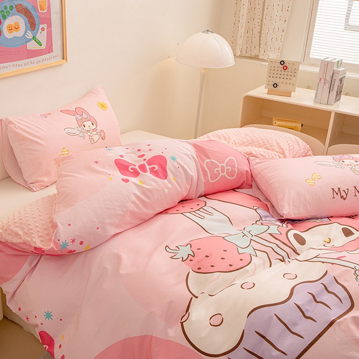 91家纺网 家纺一手货源 找家纺 （总）睡棉坊 2024新款库洛米正版带标可拆洗冬被A版全棉13070B版豆豆绒单被套绒被子