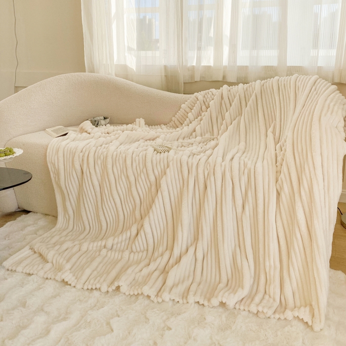 91家纺网 家纺一手货源 找家纺 潮邦创意家居 2025新款澳密绒双面加厚毯毛毯盖毯 澳密绒-奶白