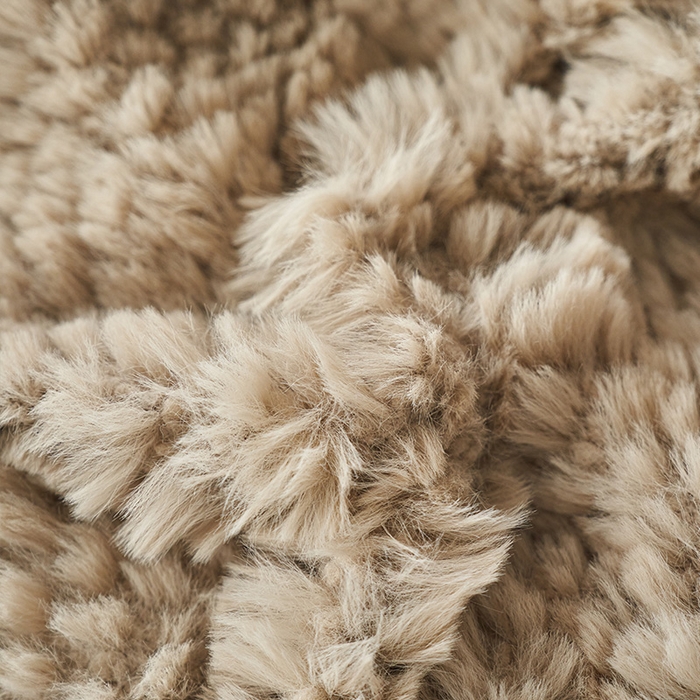 91家纺网 家纺一手货源 找家纺 安哆啦家纺 2024新款高克重10斤轻奢托斯卡纳兔毛绒喷花泡泡牛奶绒四件套 喷花-卡其