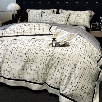 91家纺网 家纺一手货源 找家纺 家居1号家纺 2024新款新疆长绒棉数码印花四件套-时尚系列 多芙