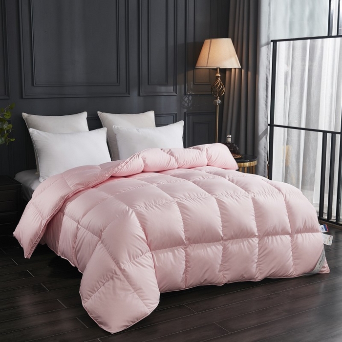 91家纺网 家纺一手货源 找家纺 （总）颐羽达 100支贡缎全棉鹅绒被被壳 纯色自充绒羽绒被半成品被套批发