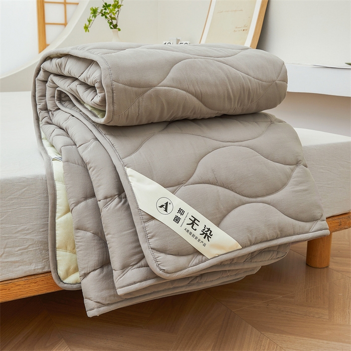 91家纺网 家纺一手货源 找家纺 3C 新款A类无染全棉抑菌棉花夹棉床护垫 无染-岩石灰