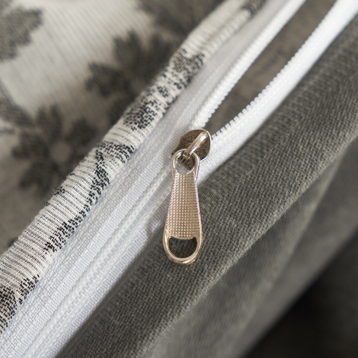 91家纺网 家纺一手货源 找家纺 慕尚家纺 2025新款磨毛提花双层纱四件套 清雅灰