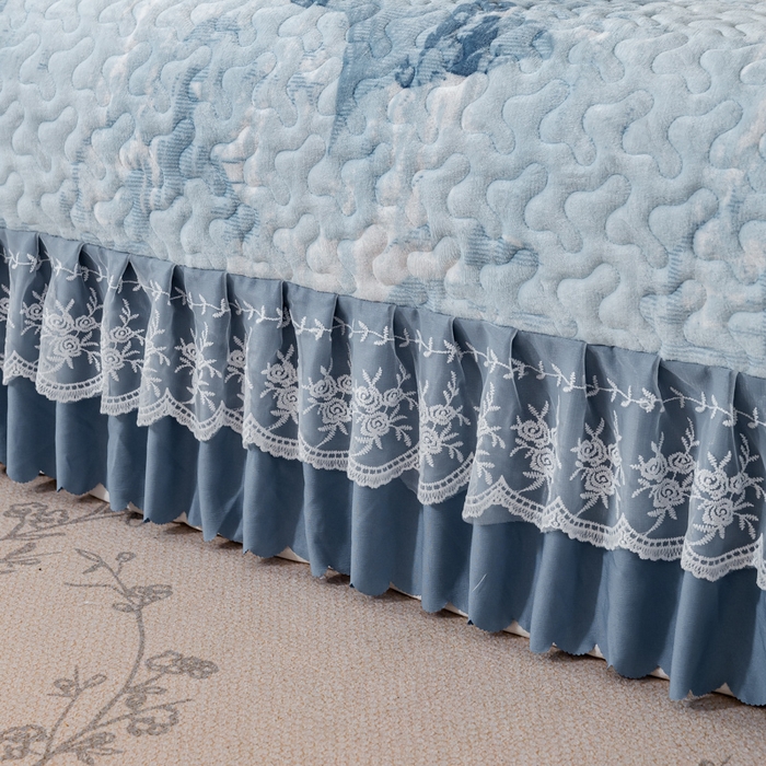 91家纺网 家纺一手货源 找家纺 美莱家纺 2024直播热款加厚秋冬牛奶绒床盖单件床罩床盖四件套 一叶知秋