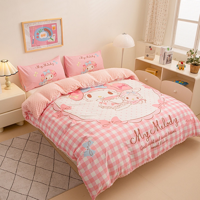 91家纺网 家纺一手货源 找家纺 睡棉坊 2024新款库洛米正版带标可拆洗冬被A版全棉13070B版豆豆绒单被套绒被子 玩偶美乐蒂