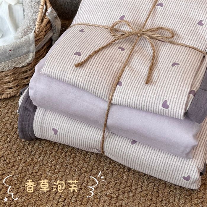 91家纺网 家纺一手货源 找家纺 荣轩 2024新款全棉印花双层纱四件套 皱皱纱花边款 花边香草泡芙