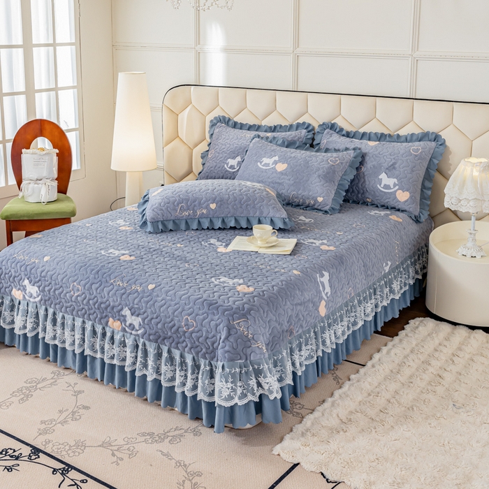 91家纺网 家纺一手货源 找家纺 美莱家纺 2024直播热款加厚秋冬牛奶绒床盖单件床罩床盖四件套 梦想明天