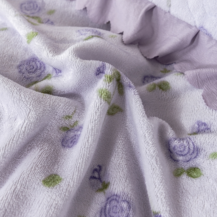 91家纺网 家纺一手货源 找家纺 美莱家纺 2024直播热款加厚秋冬牛奶绒床盖单件床罩床盖四件套 心动玫瑰