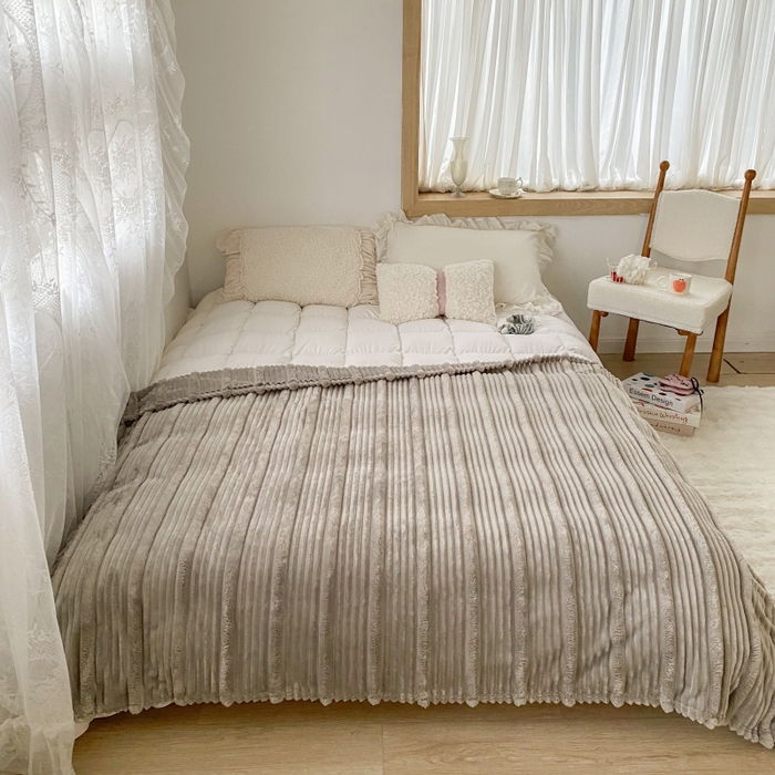 91家纺网 家纺一手货源 找家纺 潮邦创意家居 2025新款澳密绒双面加厚毯毛毯盖毯 澳密绒-灰咖