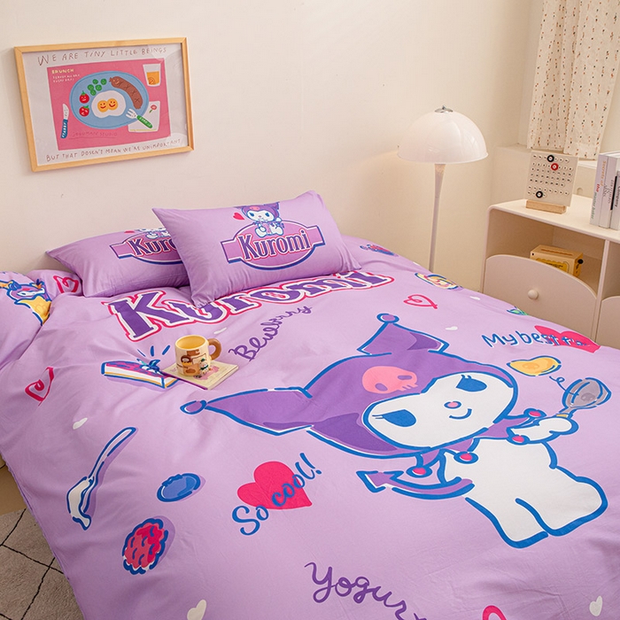 91家纺网 家纺一手货源 找家纺 睡棉坊 2024新款库洛米正版带标可拆洗冬被A版全棉13070B版豆豆绒单被套绒被子 蓝莓库洛米