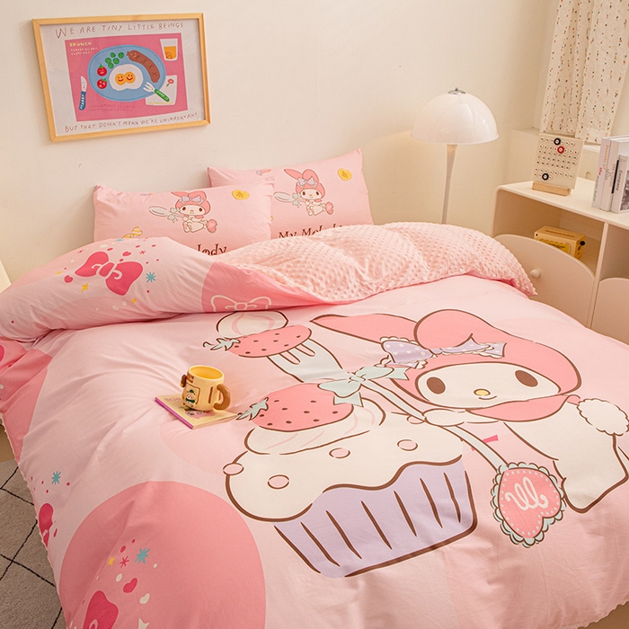 91家纺网 家纺一手货源 找家纺 （总）睡棉坊 2024新款库洛米正版带标可拆洗冬被A版全棉13070B版豆豆绒单被套绒被子