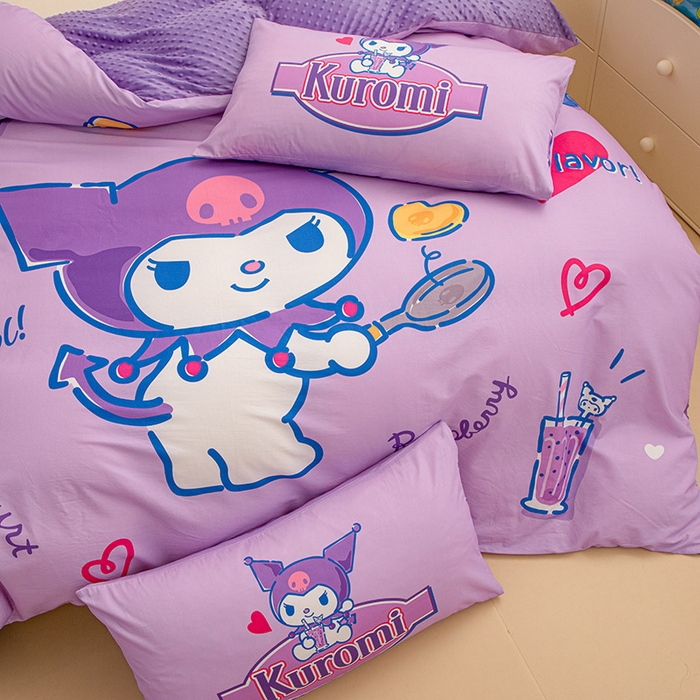 91家纺网 家纺一手货源 找家纺 睡棉坊 2024新款库洛米正版带标可拆洗冬被A版全棉13070B版豆豆绒单被套绒被子 蓝莓库洛米