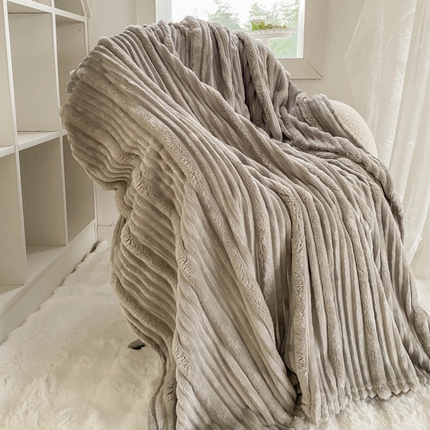 潮邦创意家居 2025新款澳密绒双面加厚毯毛毯盖毯 澳密绒-灰咖