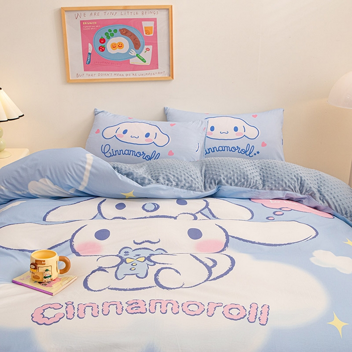 91家纺网 家纺一手货源 找家纺 睡棉坊 2024新款库洛米正版带标可拆洗冬被A版全棉13070B版豆豆绒单被套绒被子 云朵玉桂狗